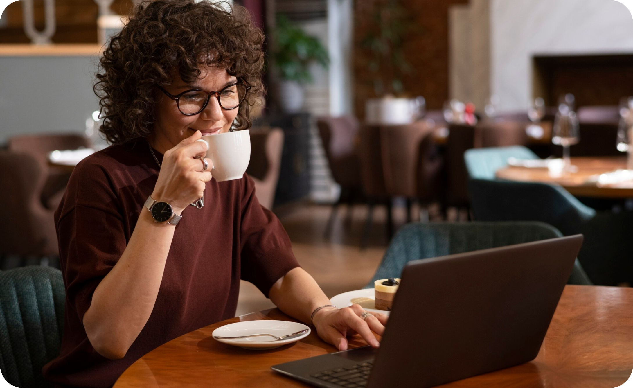 Person drinking coffee