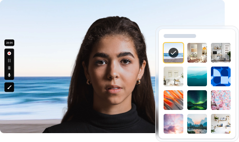 Branded frame on webcam overlay