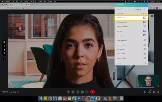 Enable your system audio