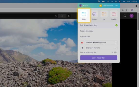 Start Vmaker on your device and choose the “Screen” recording mode