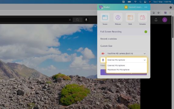 Turn off the external microphone, your system audio will be recorded automatically