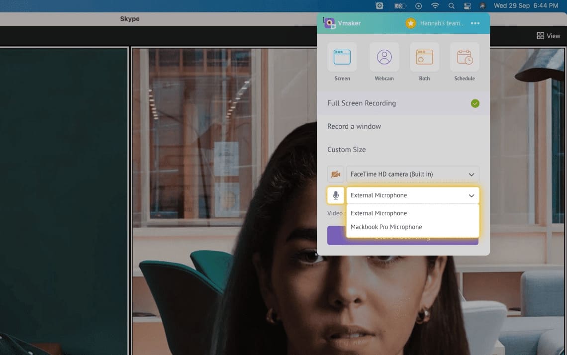 Select the audio source of your choice