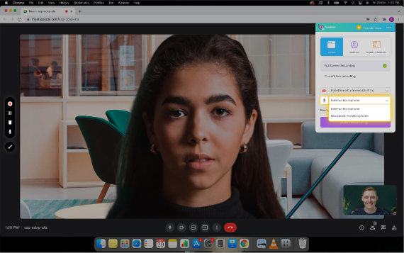 google meet audio recording