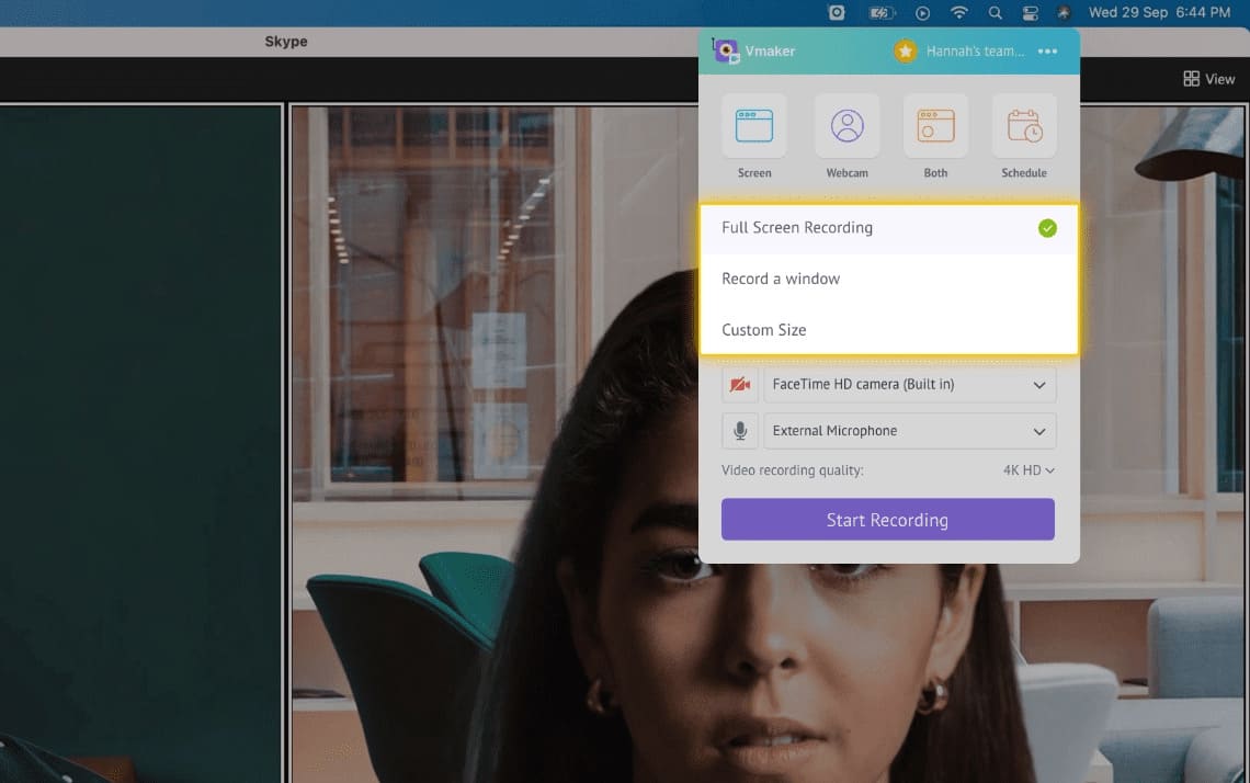 Select the screen mode