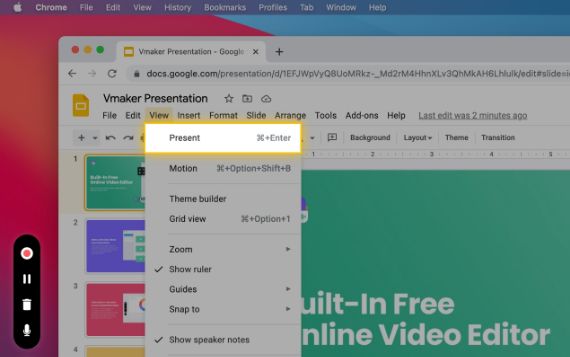 How to Record a Google Slides Presentation with audio and video
