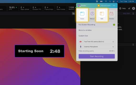 Just before you go live, start Vmaker on your system