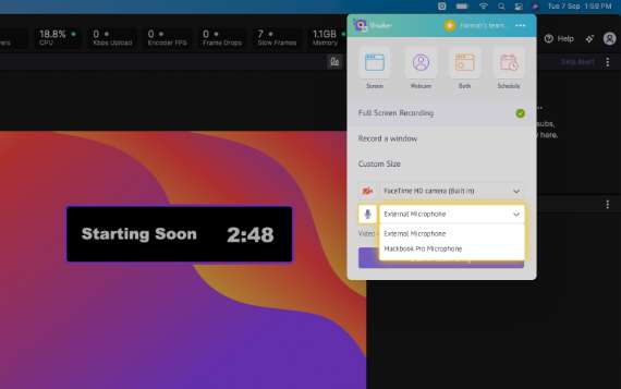 Select the audio source of your choice