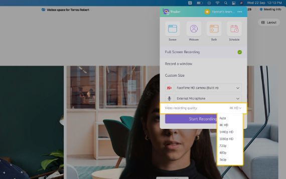 Set the resolution of your recording for better clarity