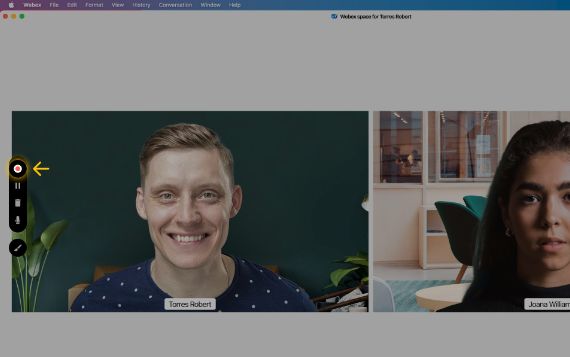 To stop recording, click on the red icon or the dock button