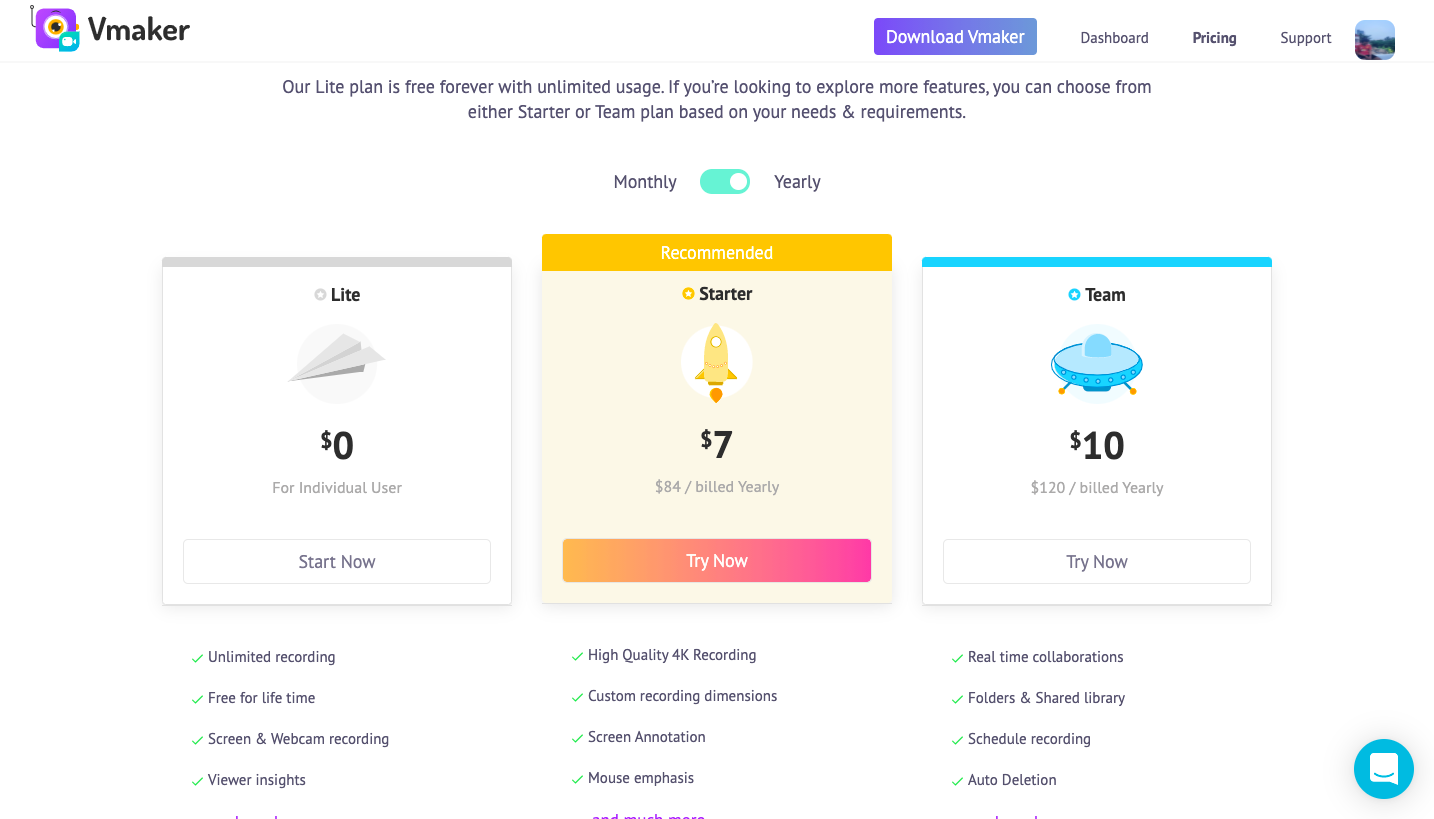 Vmaker Pricing