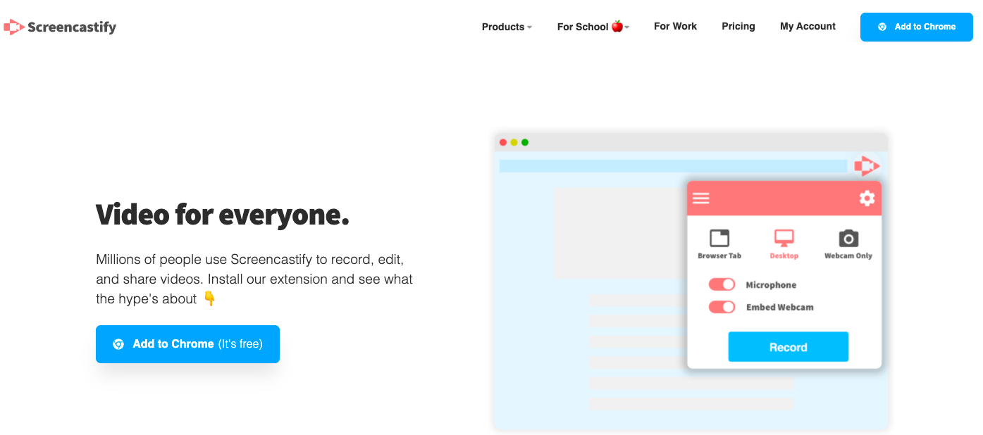 Screencastify watermark free screen recorders