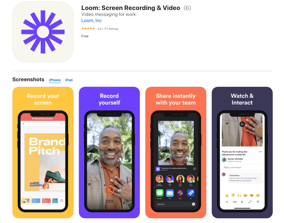 Loom screen recorder for iphone