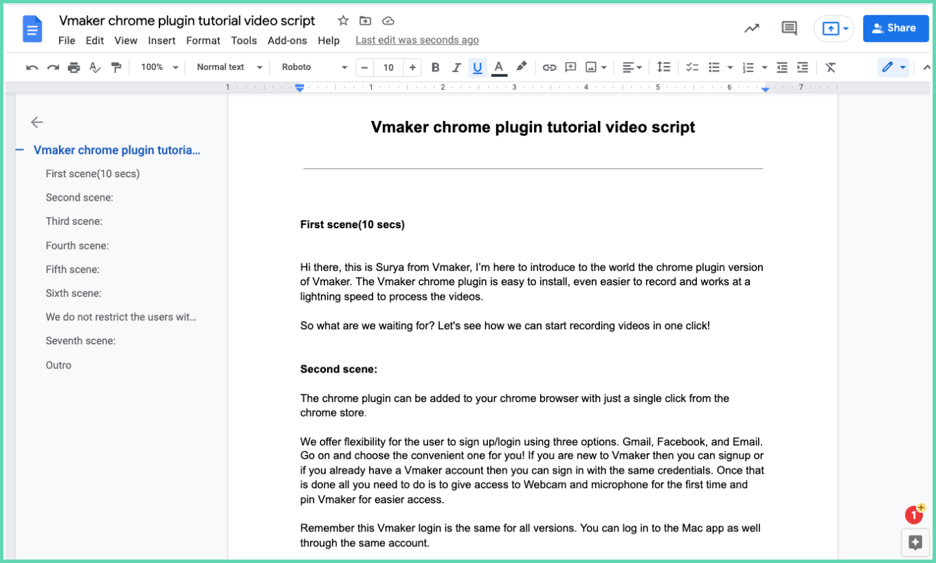 Sample tutorial video script to help you create tutorial video by recording your screen