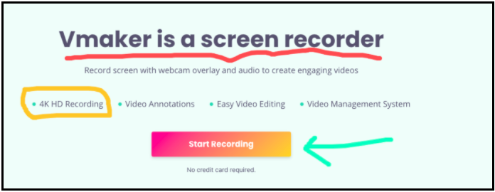 Annotate and Emphasis while recording instructional videos using a screen recorder