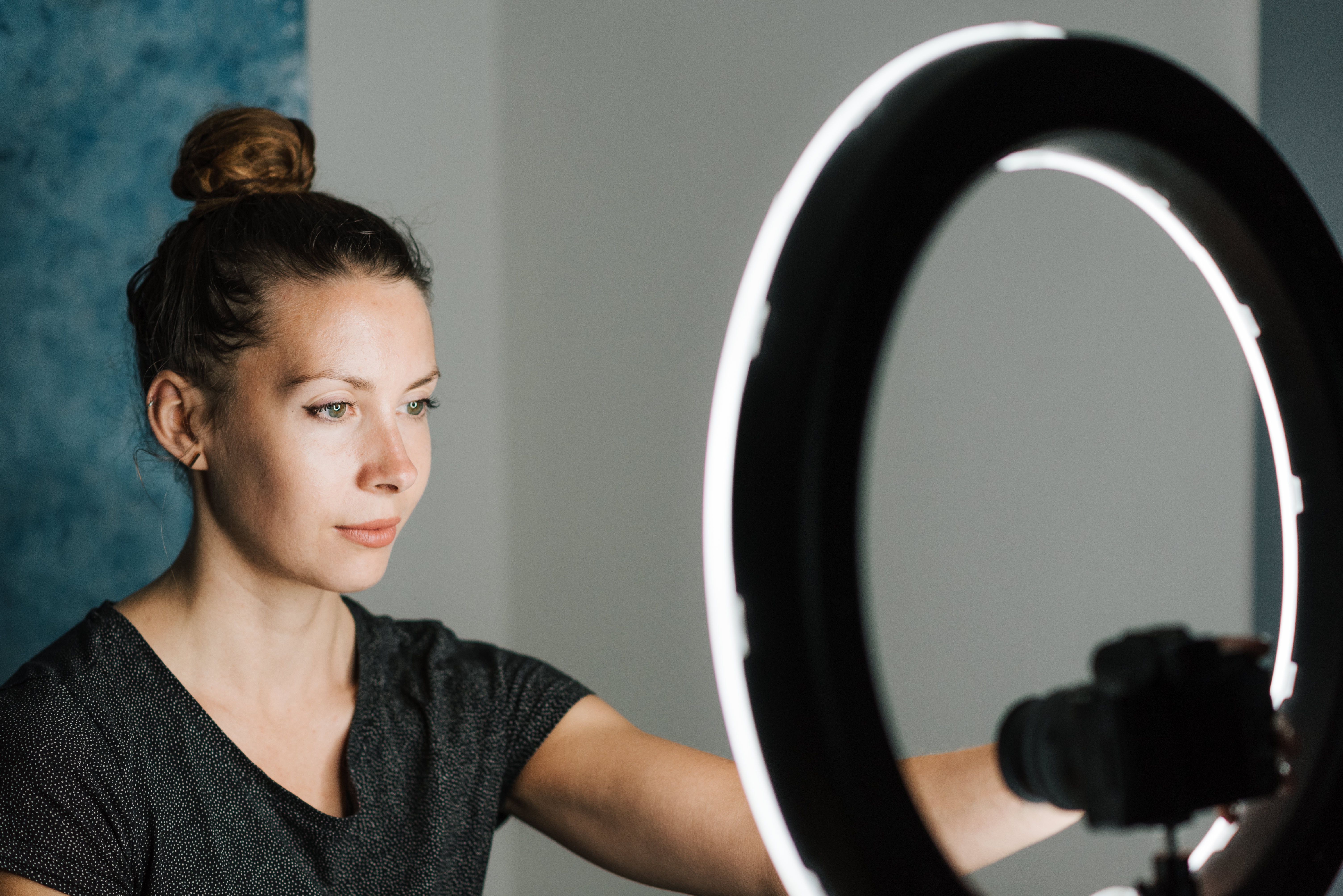 selfie light for instructional video recording 