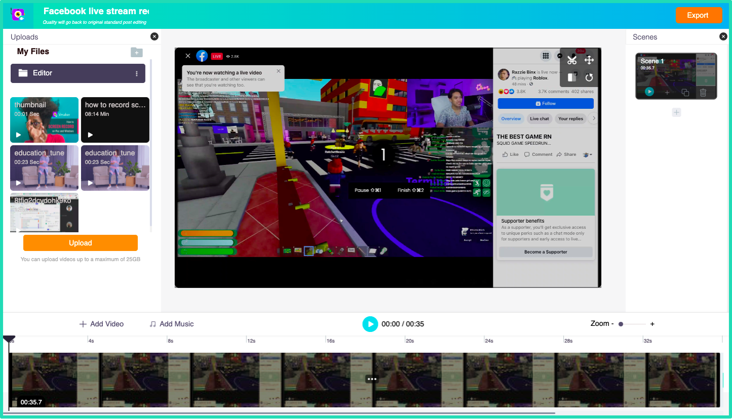 How to Record Facebook Live ~ Step five: Edit, Download, and Share your live stream recording
