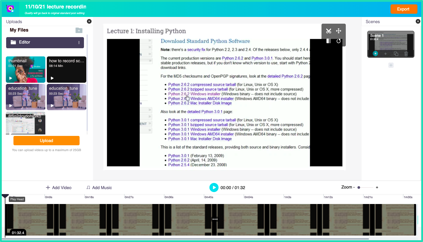 How to Record Online Video Lectures ~ step three ~ Finish recording and edit the recorded lecture