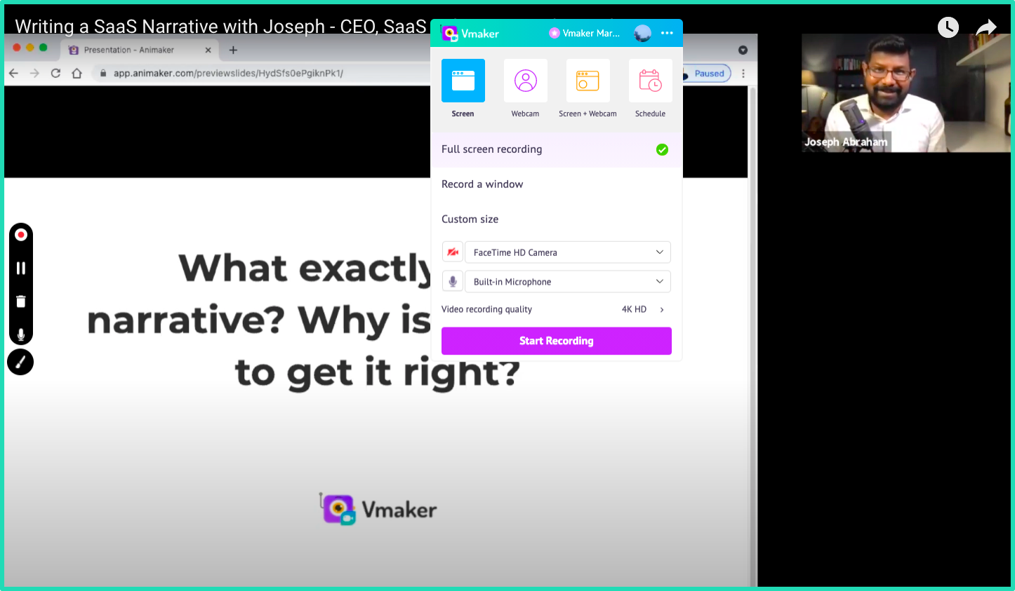 Learn how to record webinars using Vmaker for free