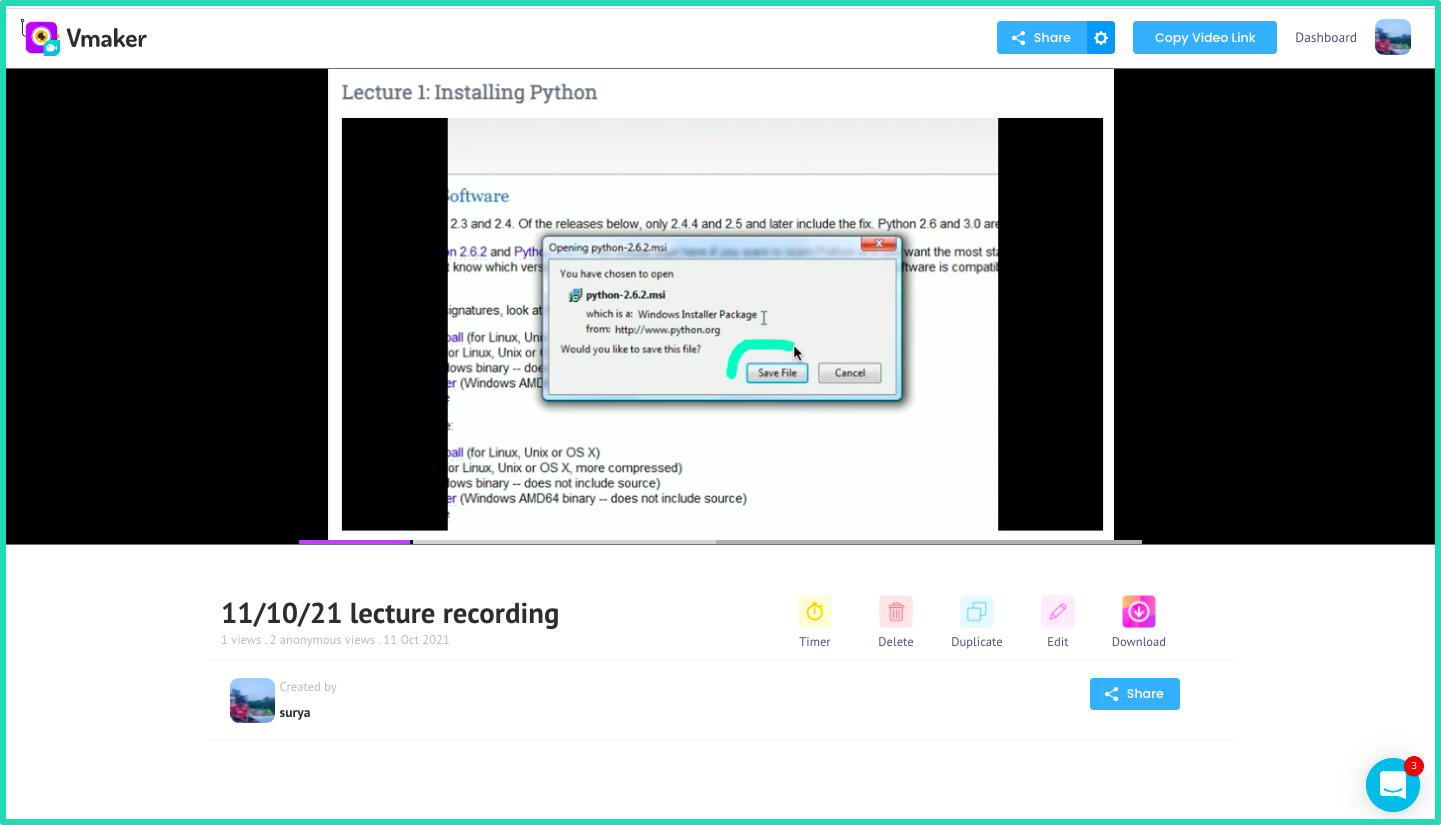 How to Record Online Video Lectures ~ step five ~ Share your lecture recordings with anyone