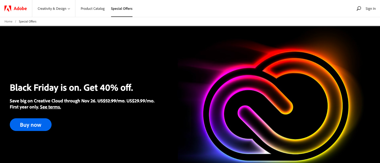 Adobe black friday offer