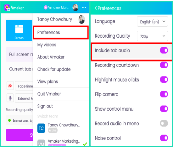 Enable include tab audio to record the audio of others speaking on your Zoom meeting