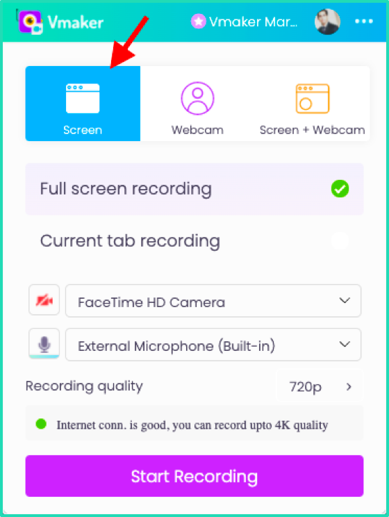 Choose screen recording mode to record your Zoom meeting for free