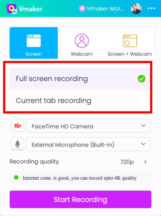 Select the type of Zoom recording based on how you want the video to come out