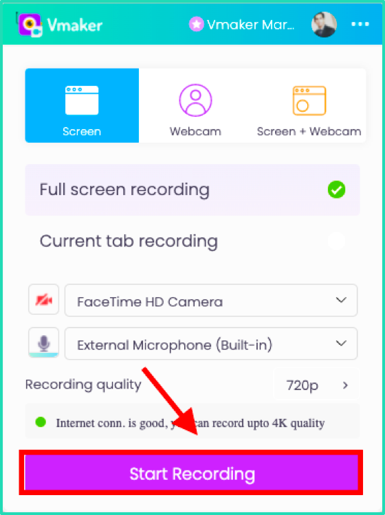 Click on Start Recording to start recording your Zoom meeting 