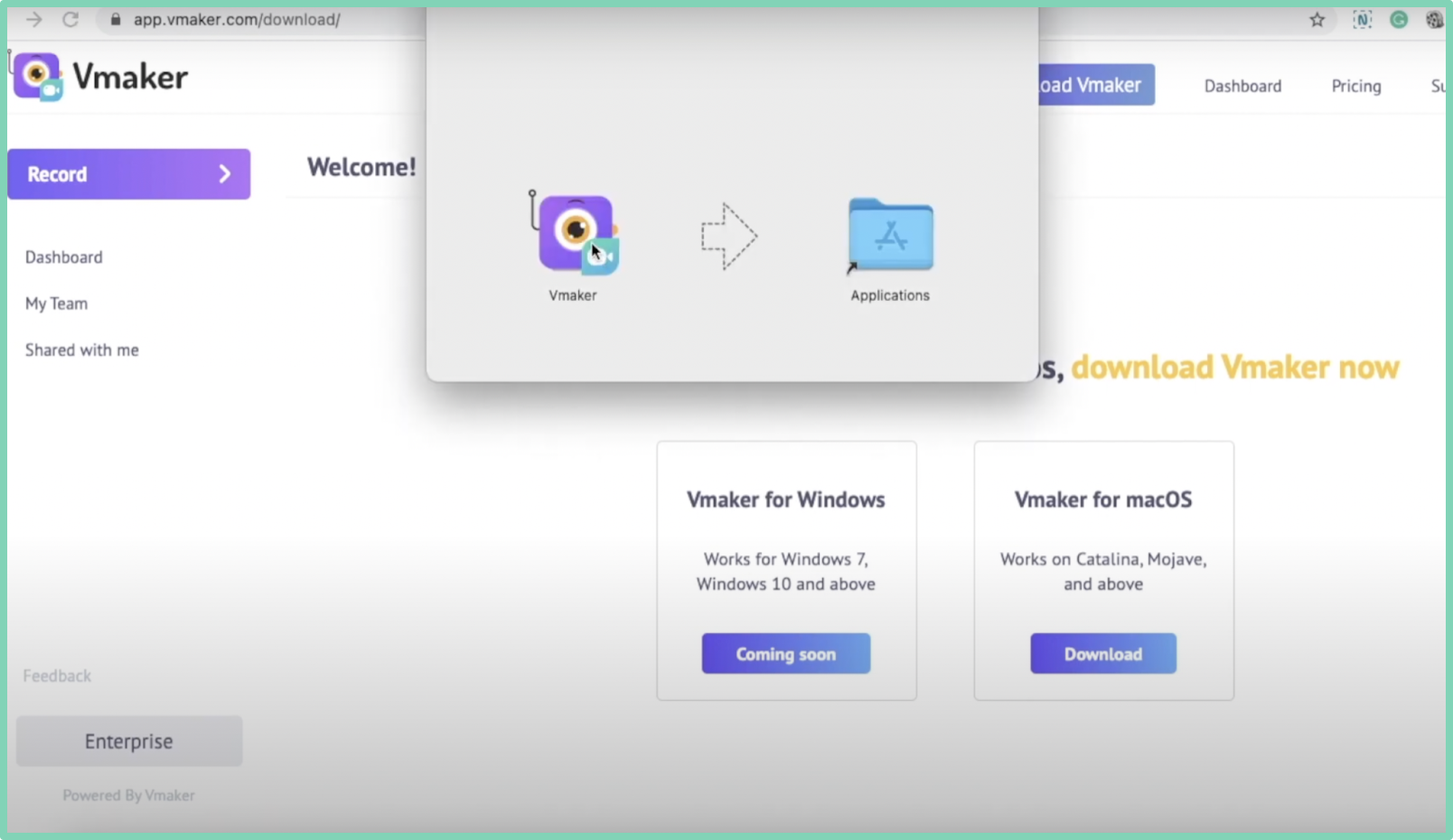 How to record internal audio on mac: Drag and draw option