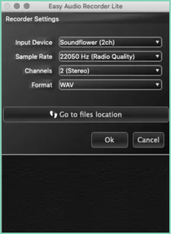 Record internal audio on Mac using easy audio recorder lite 