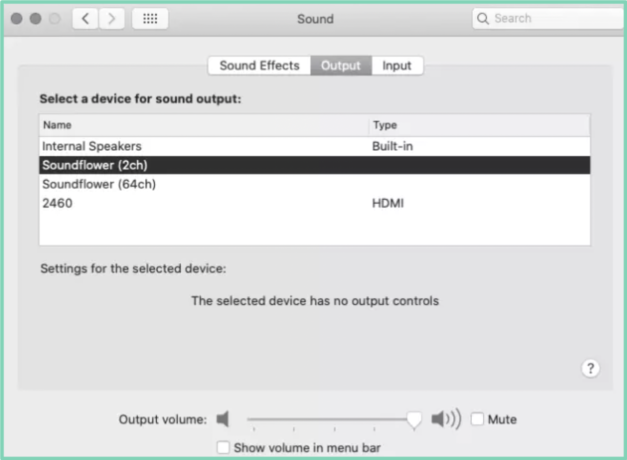 Record internal audio on Mac using audacity and soundflower