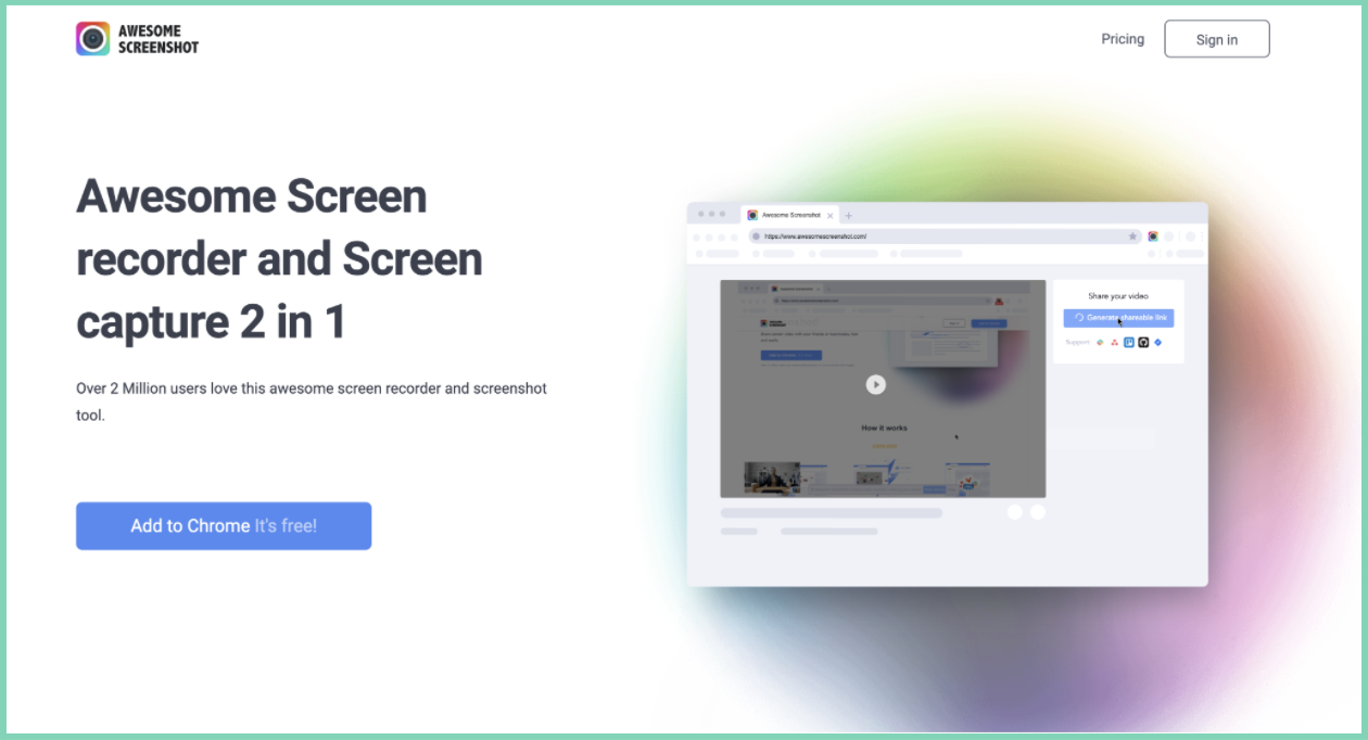 Screen recorder for Chromebook: Awesome Screenshot Image