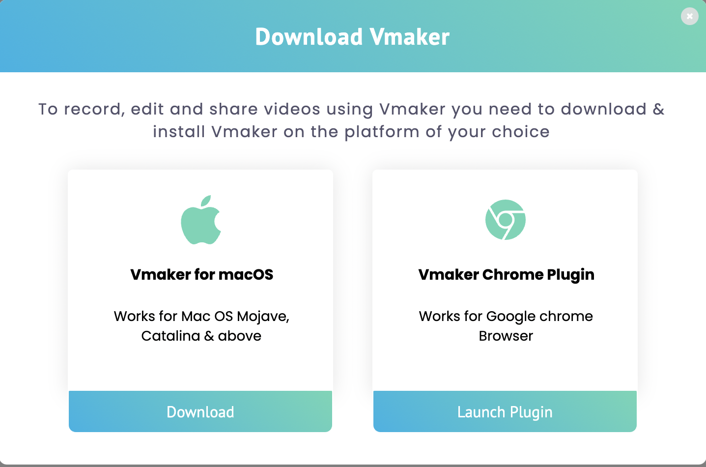 Record Teams Meeting Vmaker download page