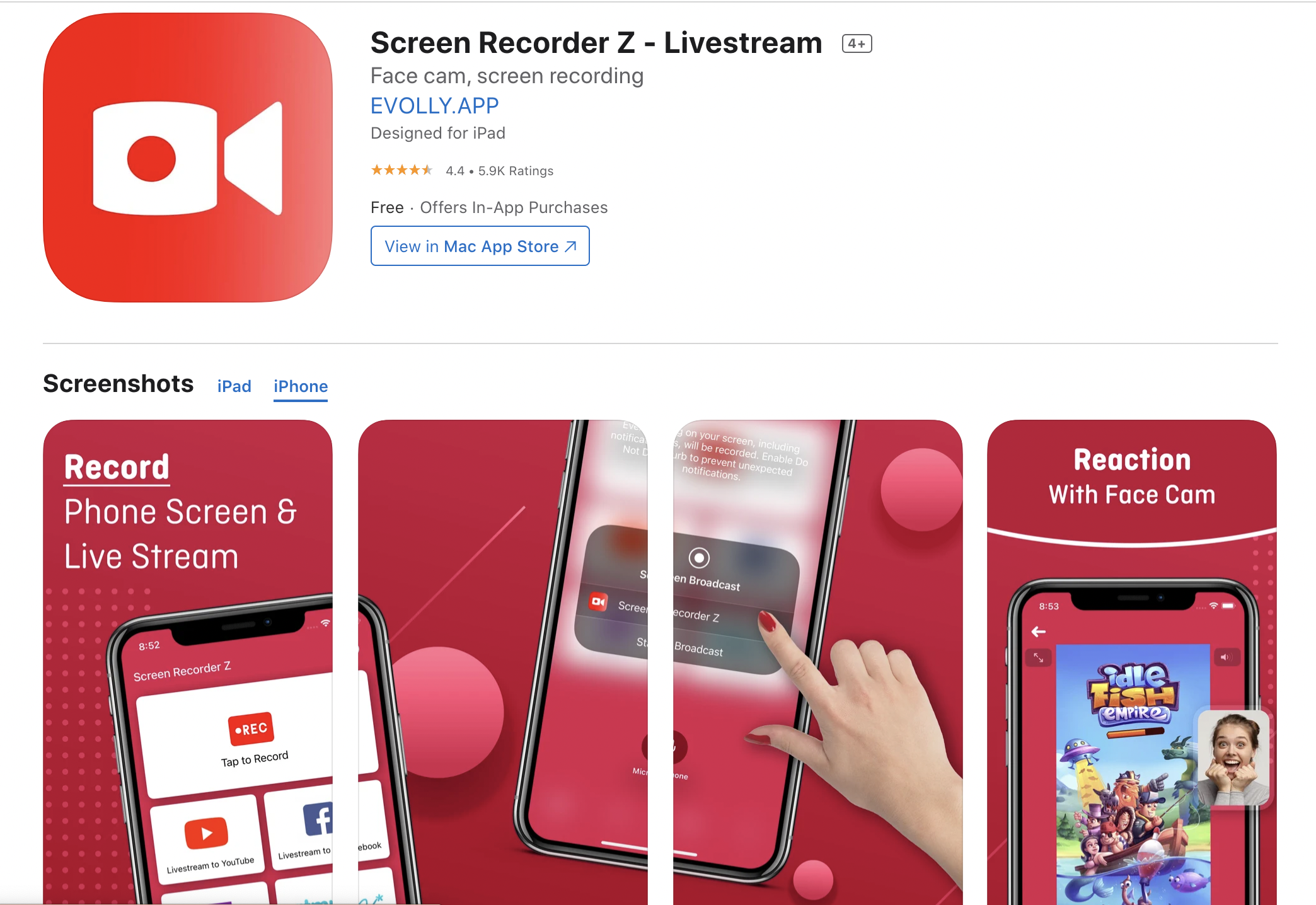 iOS screen recording audio (screen recorder Z)