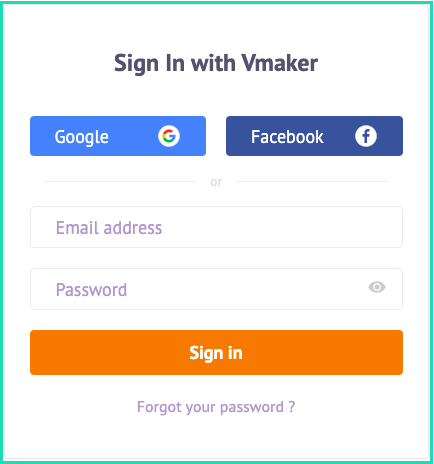 How to write minutes of meeting: Vmaker sign-in page