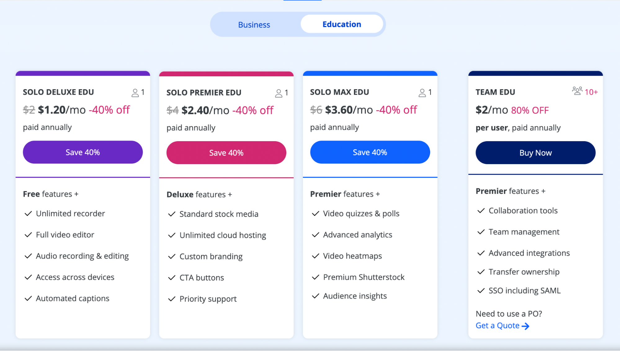 Screencast-O-Matic pricing