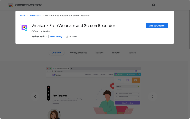 Vmaker Chrome extension