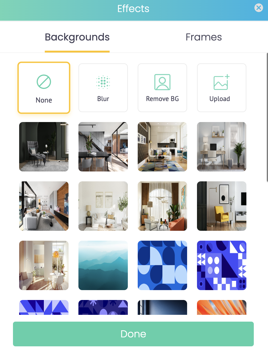 Remove, blur, change, or upload your own background image