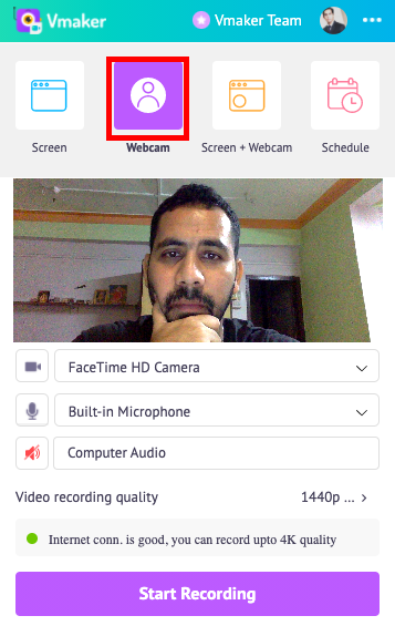 webcam record mode