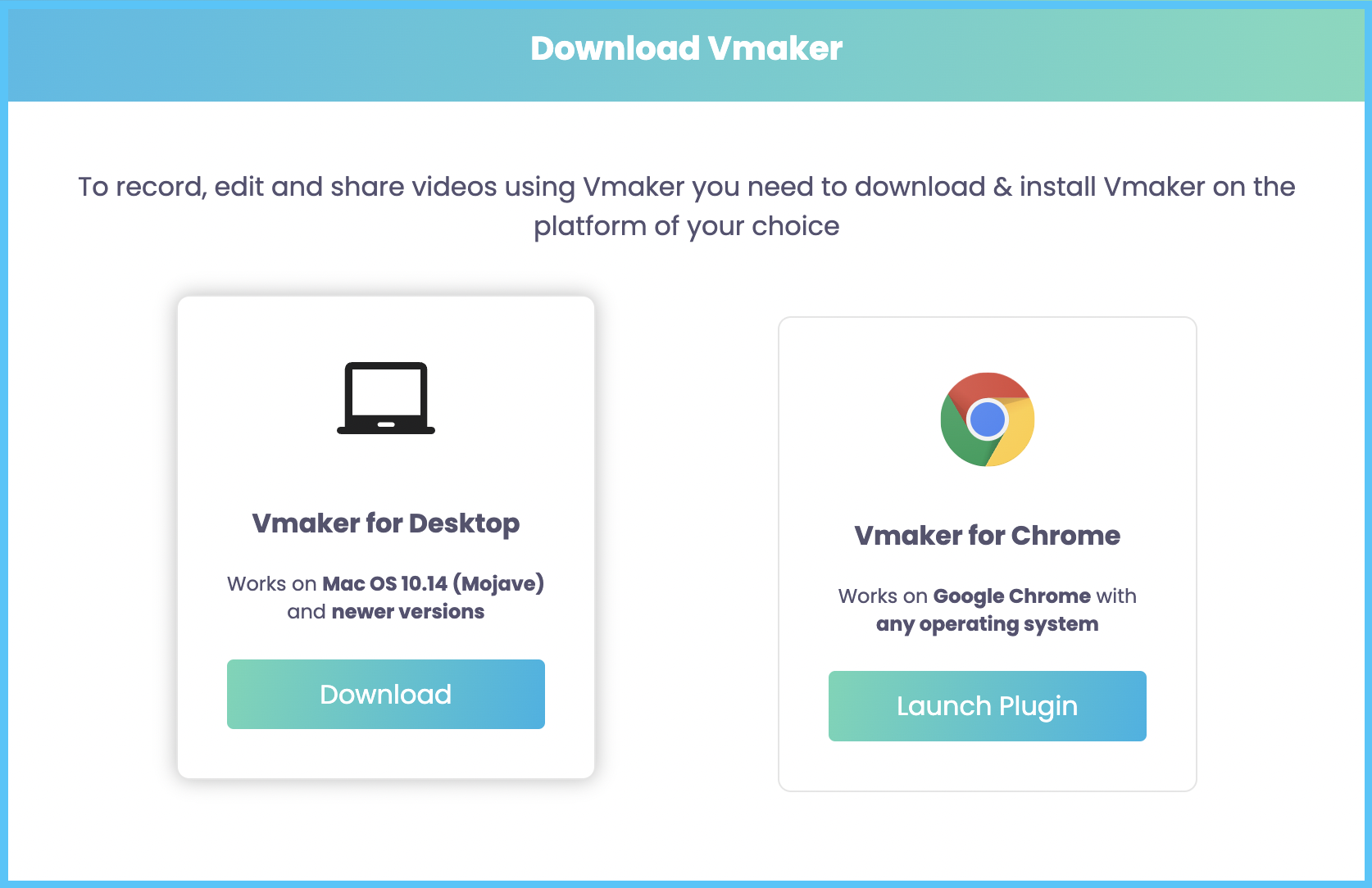 Sign up for Vmaker