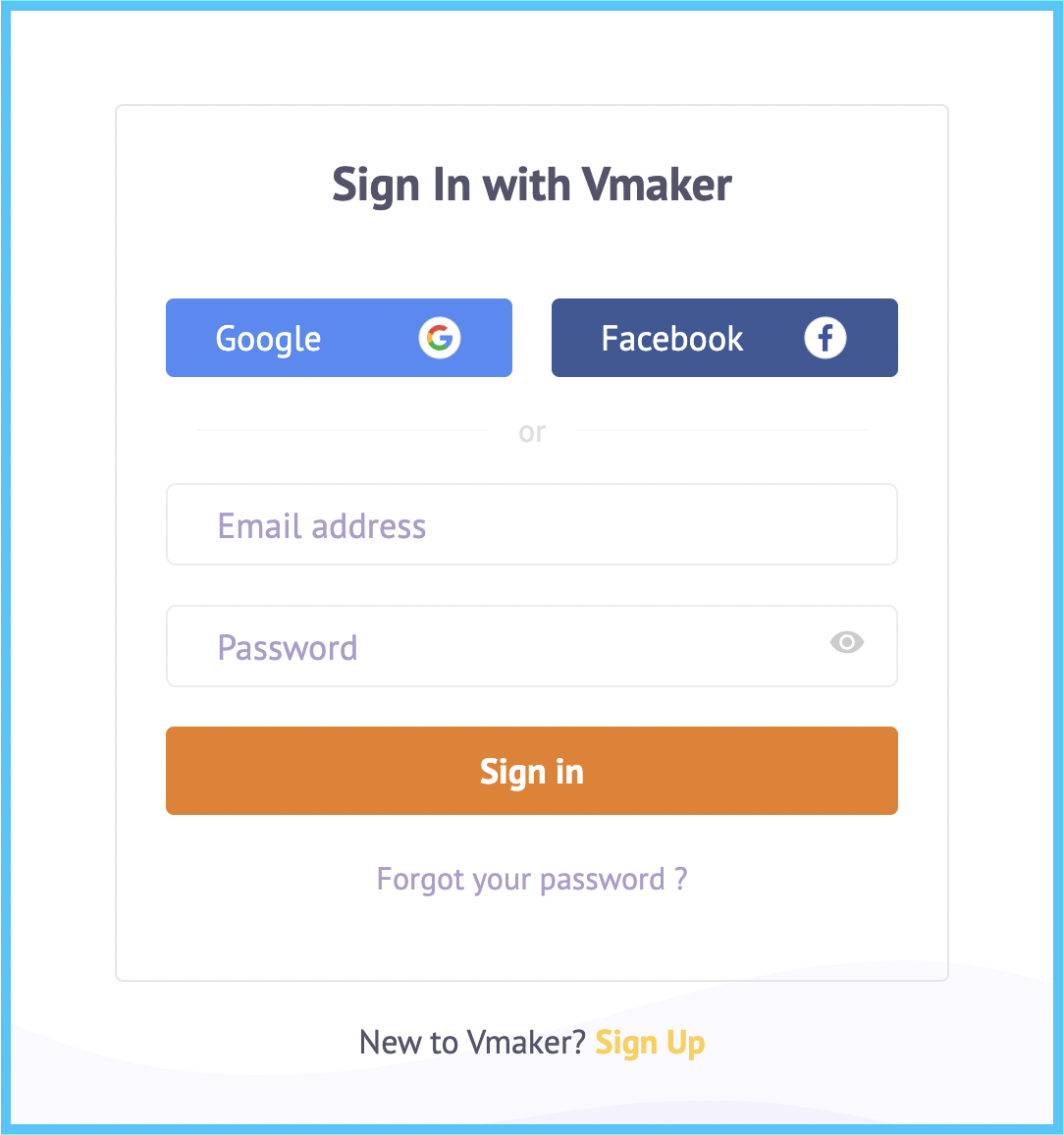 Sign up Vmaker app