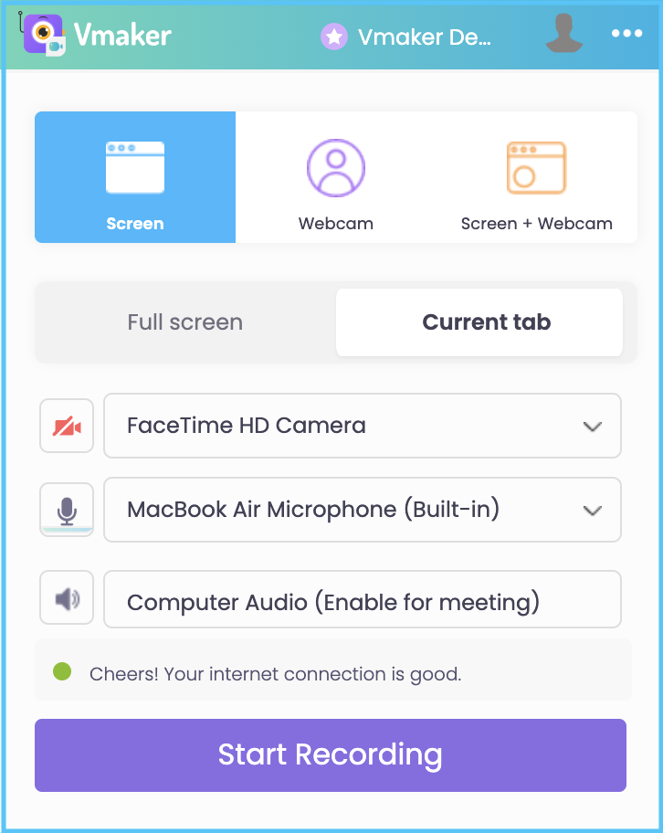 Customize your recording mode