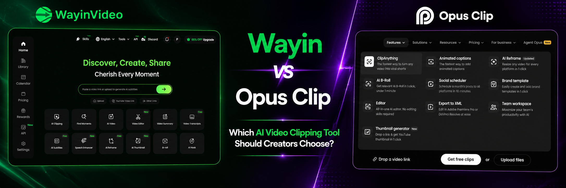 Wayin vs Opus Clip