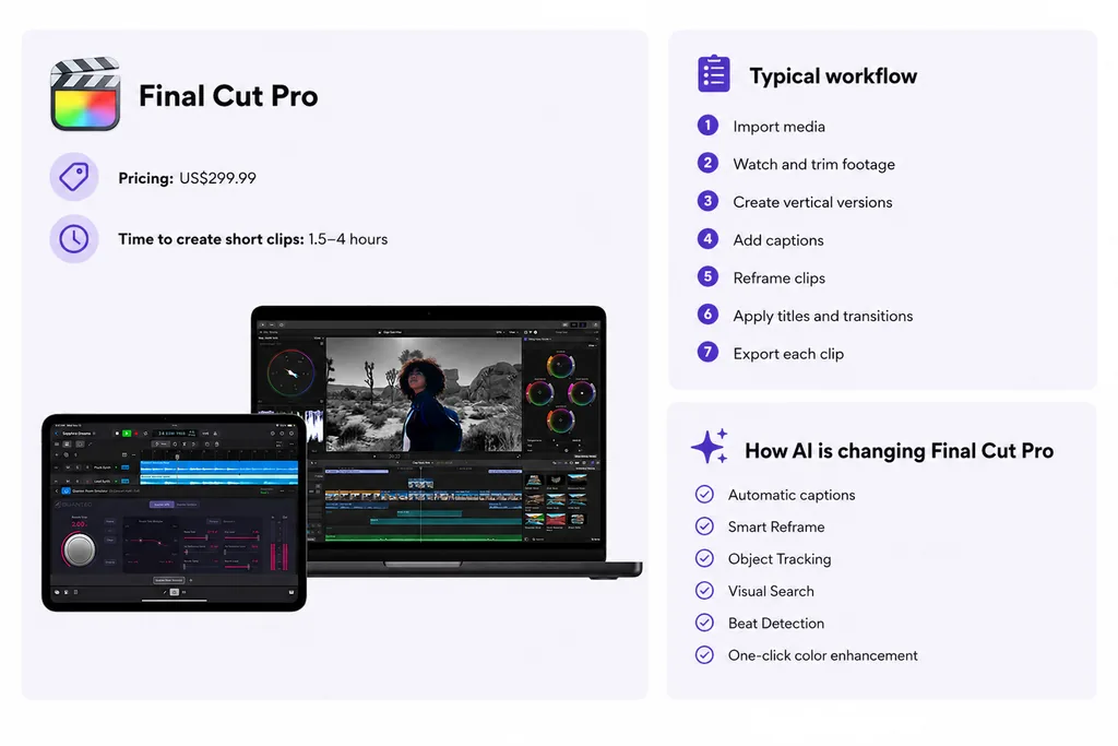 Final Cut Pro video editing interface on Mac